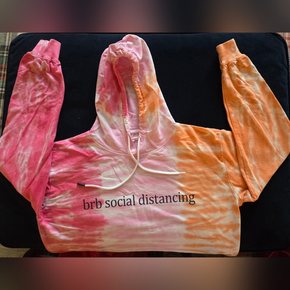 Tie-Dye Hoodie - Pink, Orange, White